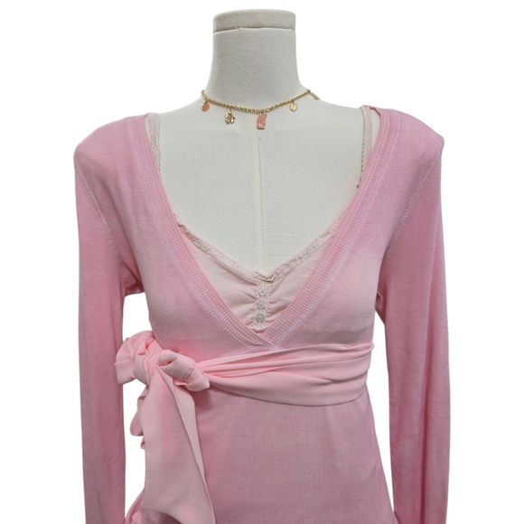 !! SOLD !! Abercrombie Vintage Light Pink Sought After Light Pink Babydoll Top - Picture 3 of 9